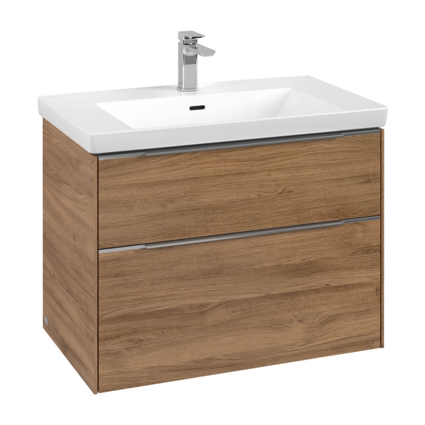 Cutout image of Villeroy & Boch Subway 3.0 Kansas Oak 800mm Wall-Hung Basin Vanity Unit